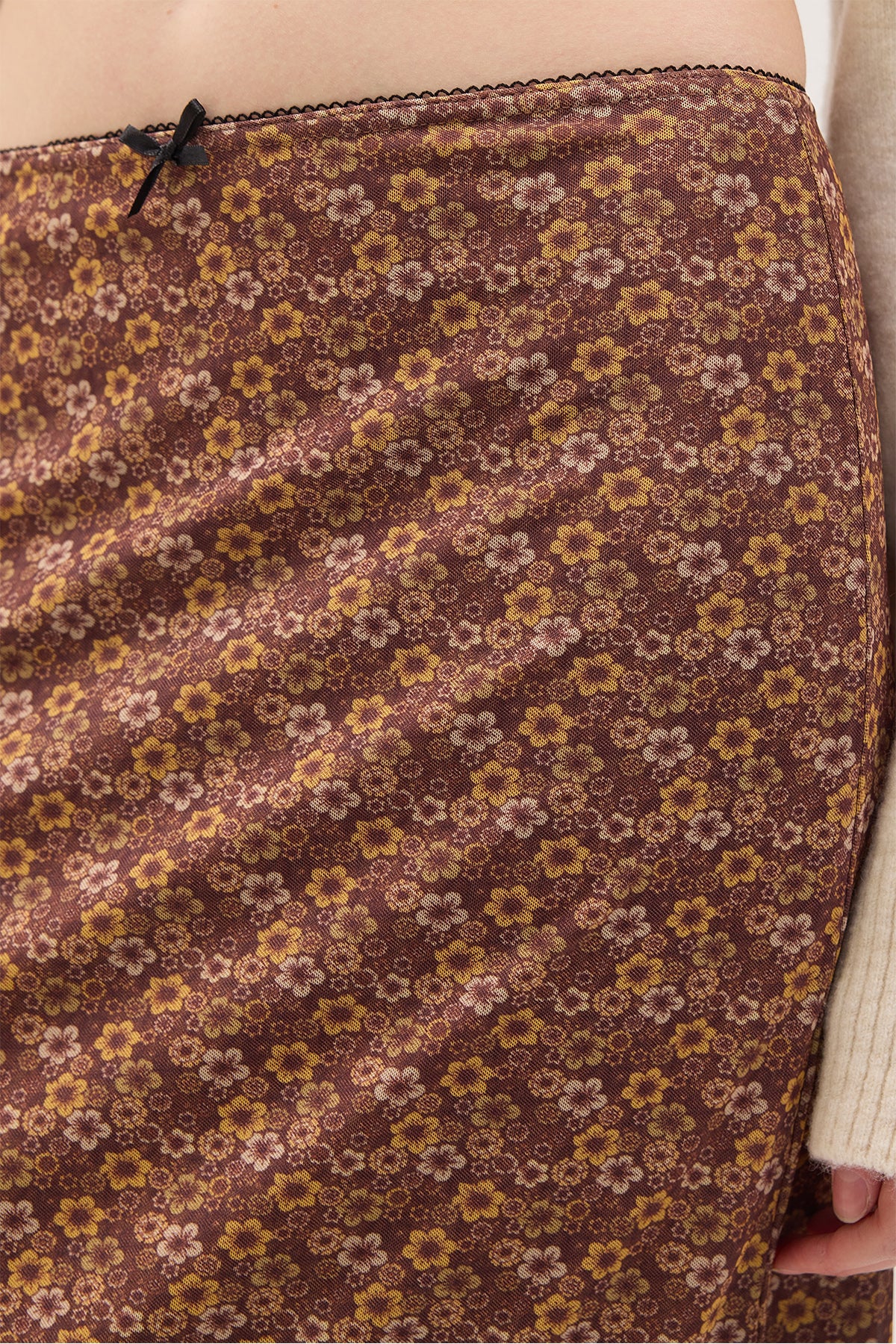 Brown_Floral-Patterned-Lined-Midi-Skirt-addax