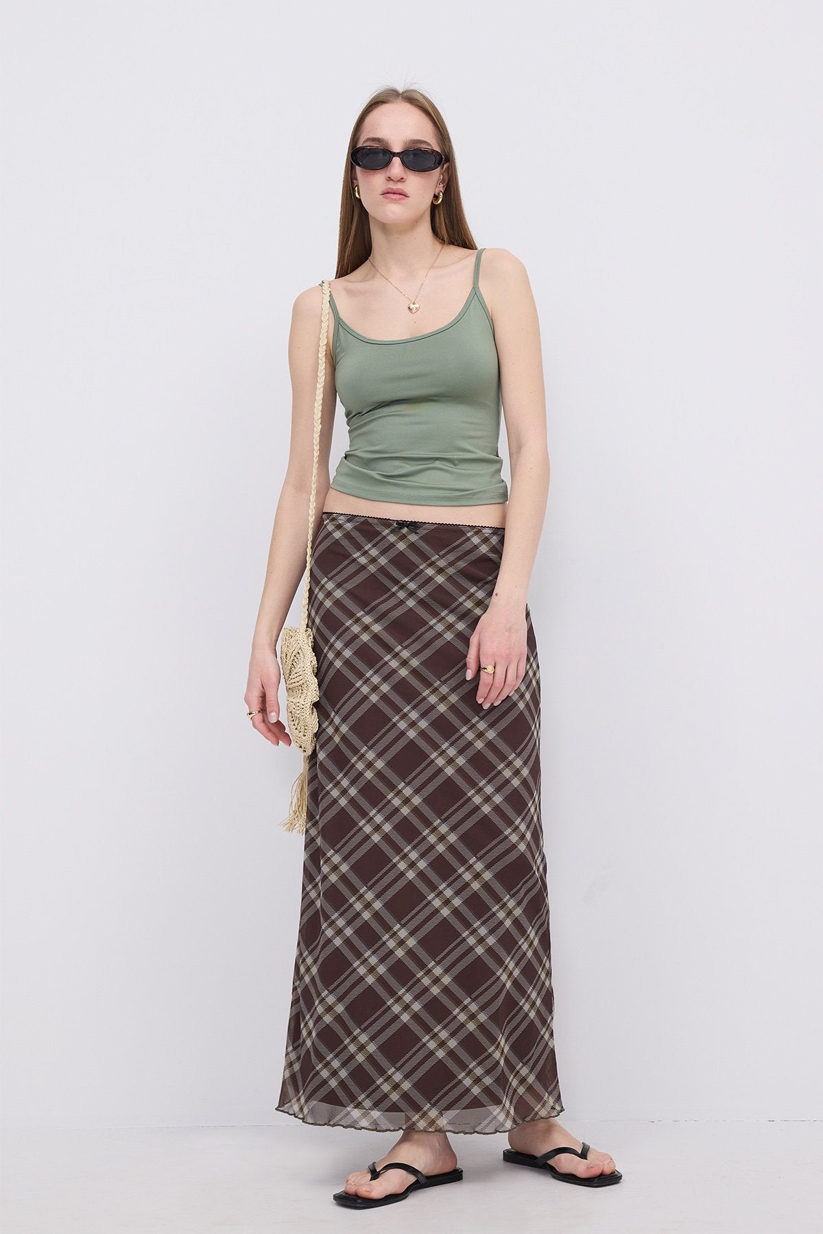 Plaid_Floral-Patterned-Lined-Midi-Skirt-addax