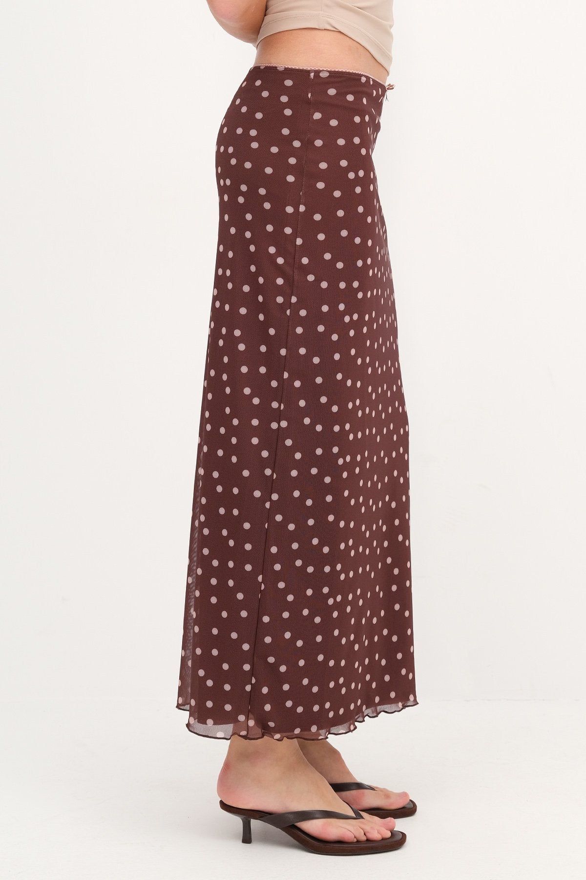 Dotted-Brown_Floral-Patterned-Lined-Midi-Skirt-addax