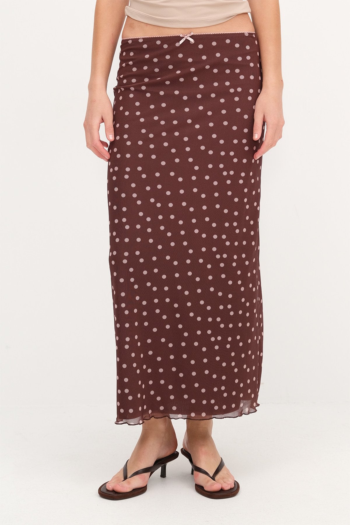 Dotted-Brown_Floral-Patterned-Lined-Midi-Skirt-addax