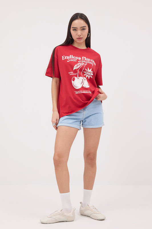 Bright-Red_Cherry-Look-T-shirt-addax