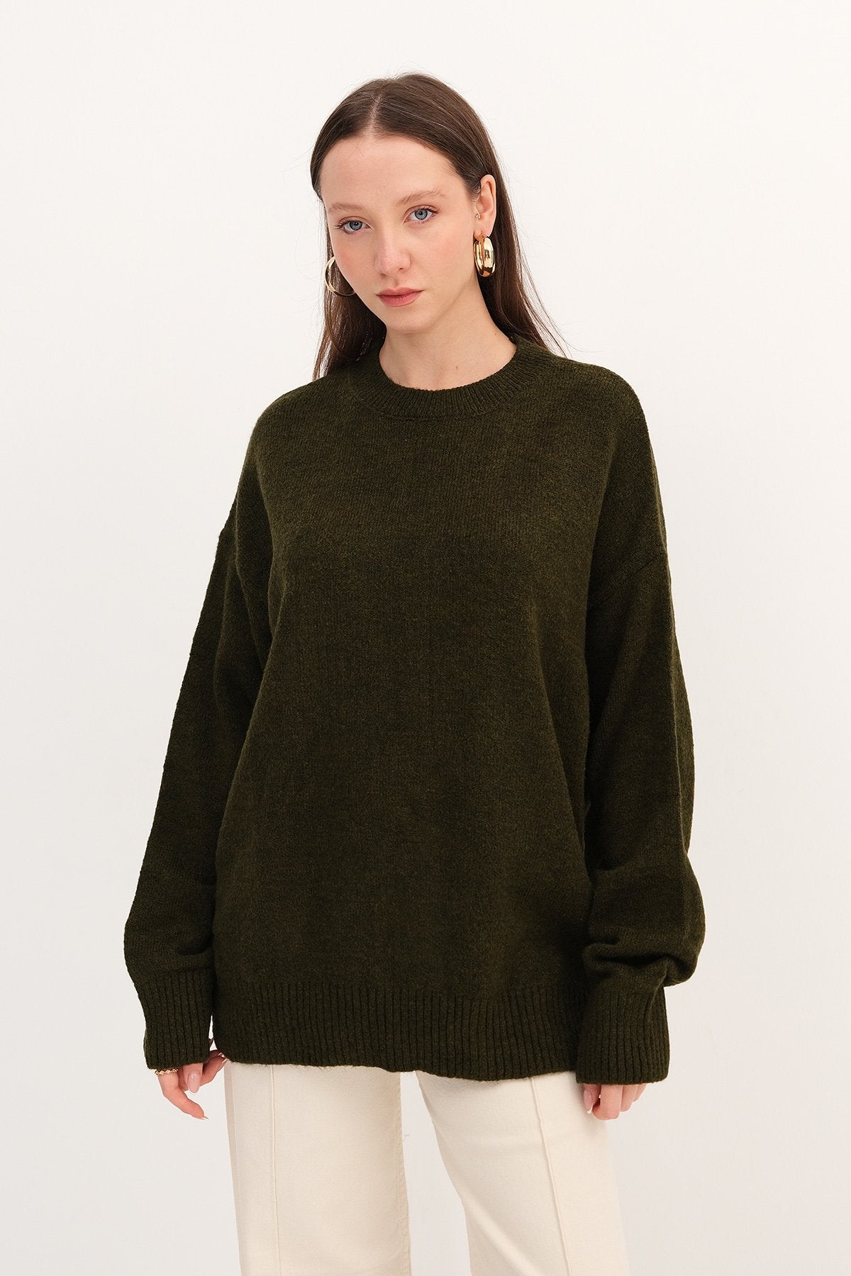 Khaki_Crew-Neck-Basic-Knitwear-Sweater-addax