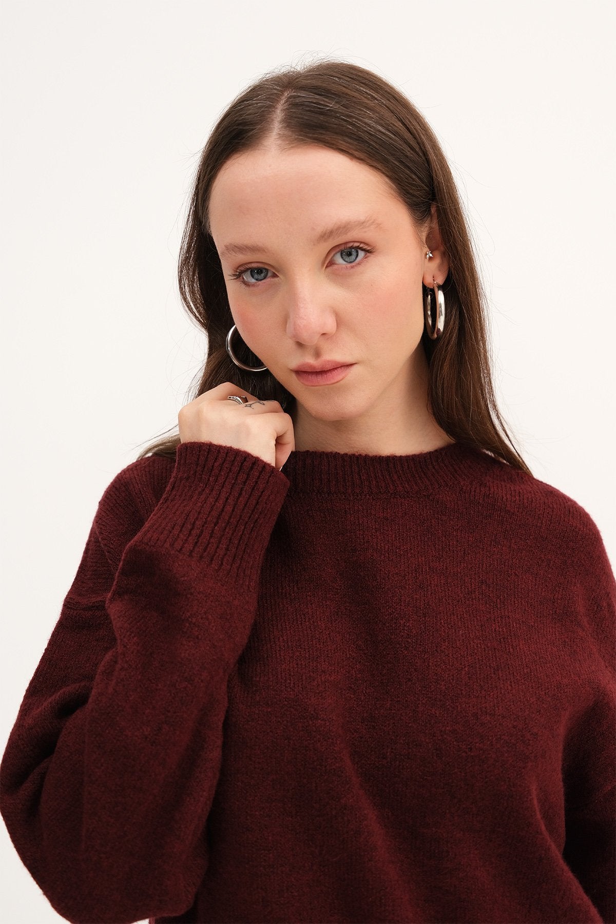 Burgundy_Crew-Neck-Basic-Knitwear-Sweater-addax