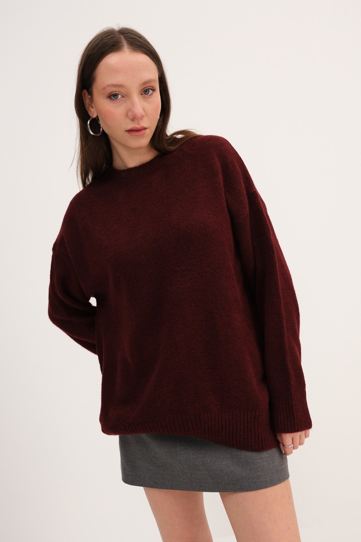 Burgundy_Crew-Neck-Basic-Knitwear-Sweater-addax