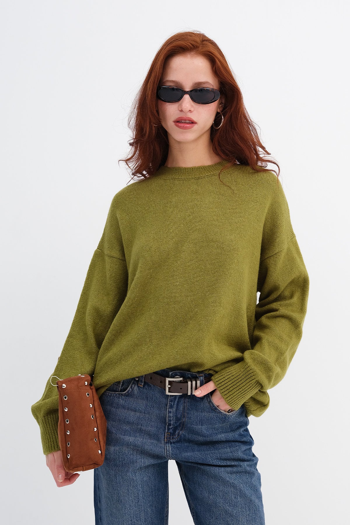 Olive_Crew-Neck-Basic-Knitwear-Sweater-addax
