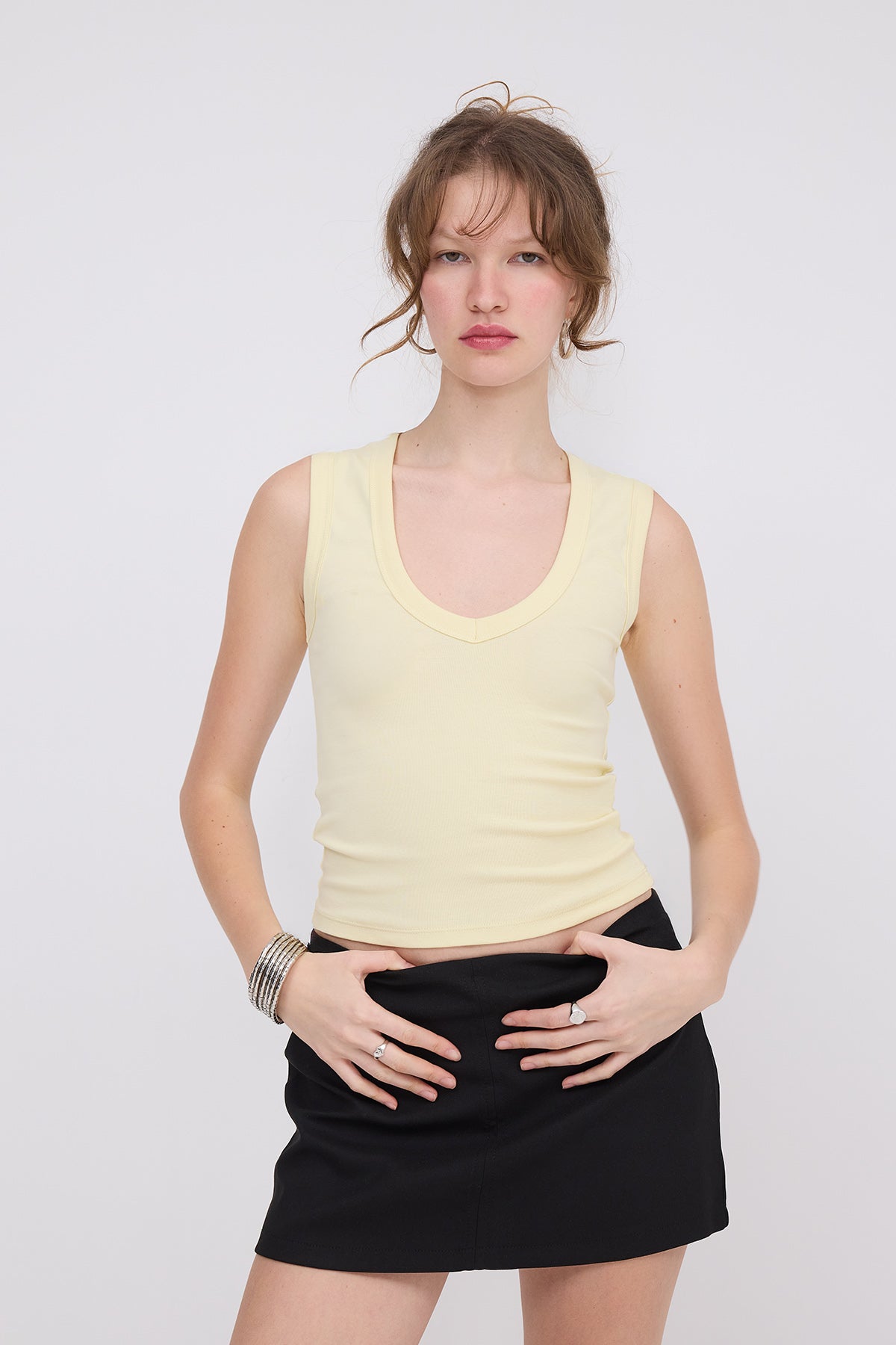 Light-Yellow_V-Neck-Basic-Sleeveless-Blouse-addax