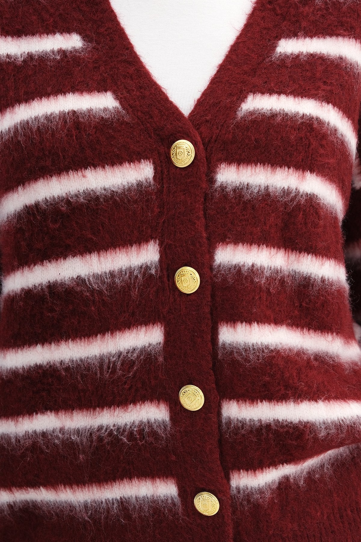 Burgundy---Ecru_Striped-Bearded-Knit-Cardigan-addax