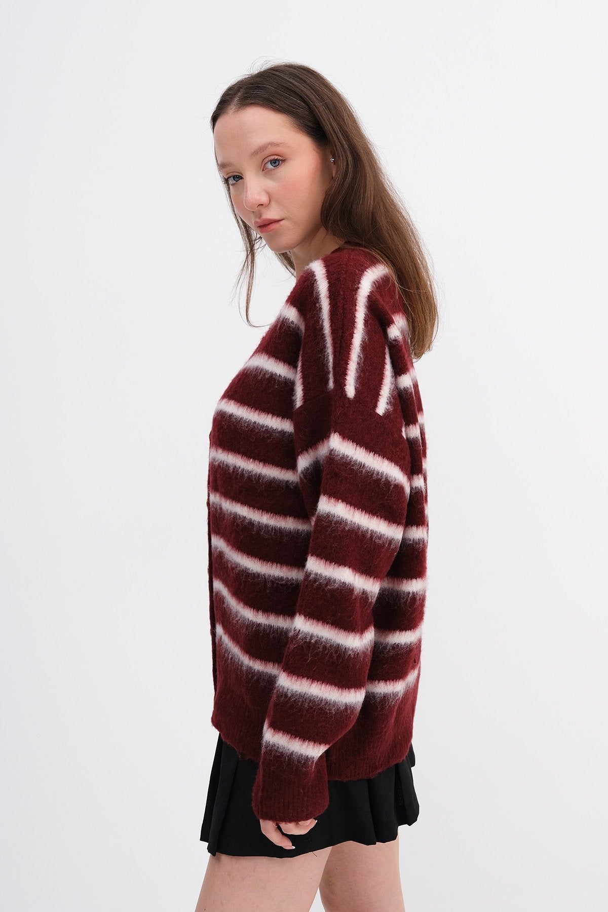 Burgundy---Ecru_Striped-Bearded-Knit-Cardigan-addax