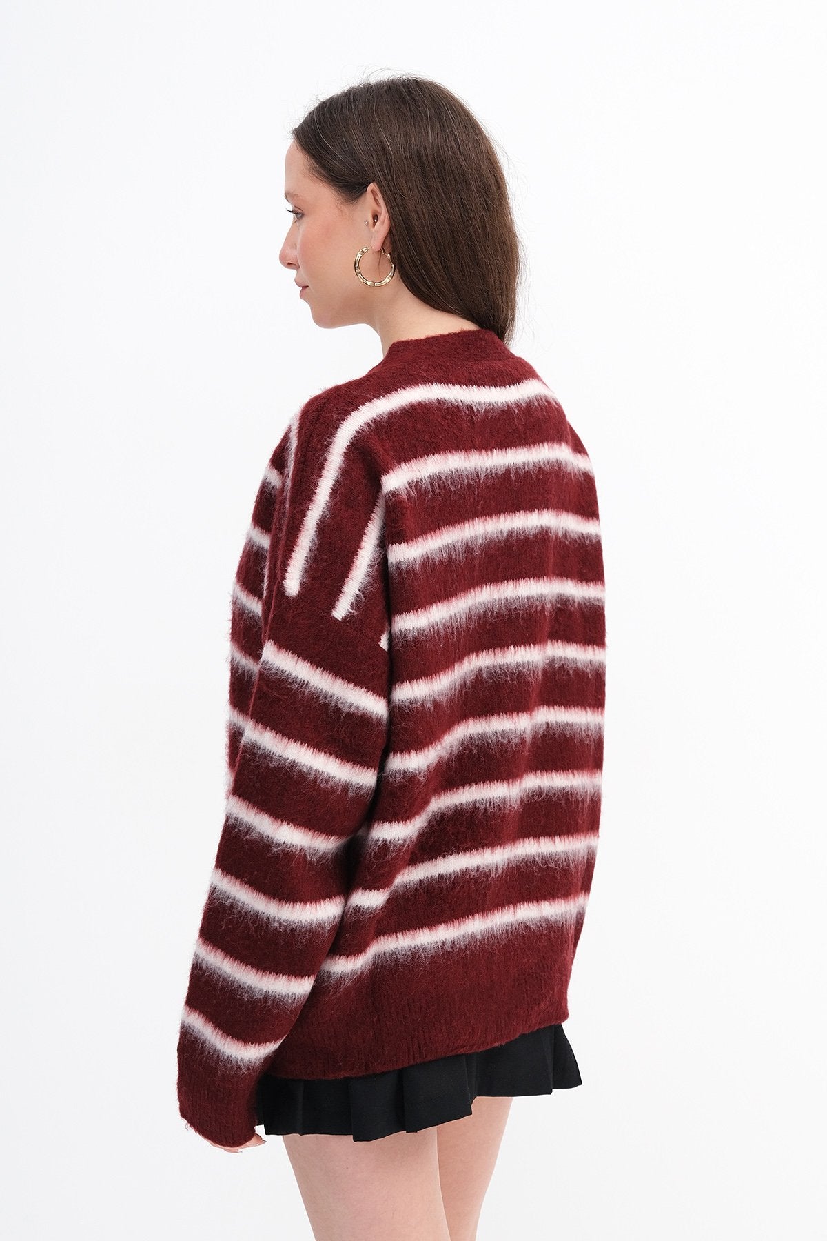 Burgundy---Ecru_Striped-Bearded-Knit-Cardigan-addax