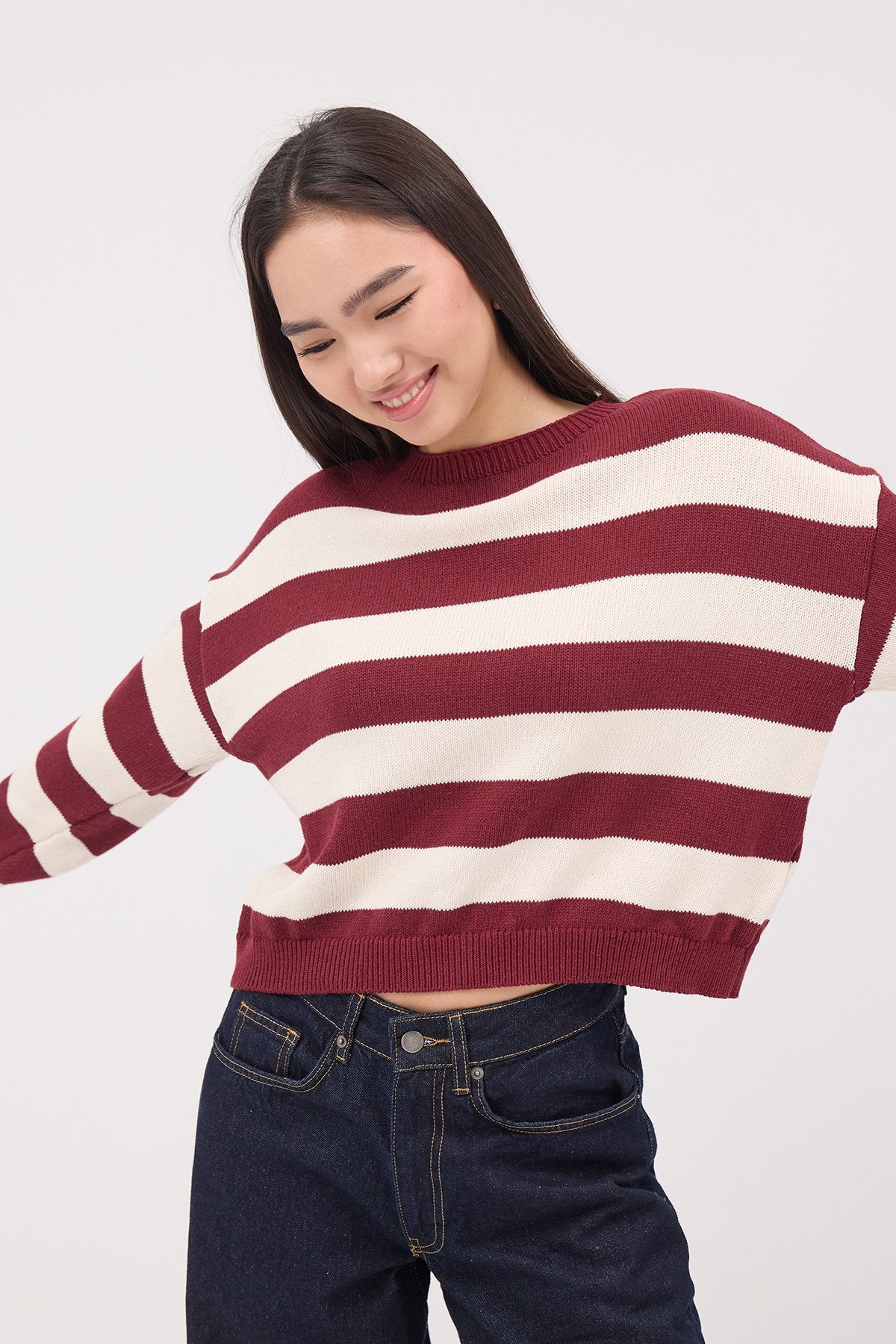 Stone---Burgundy_Striped-Knit-Sweater-addax