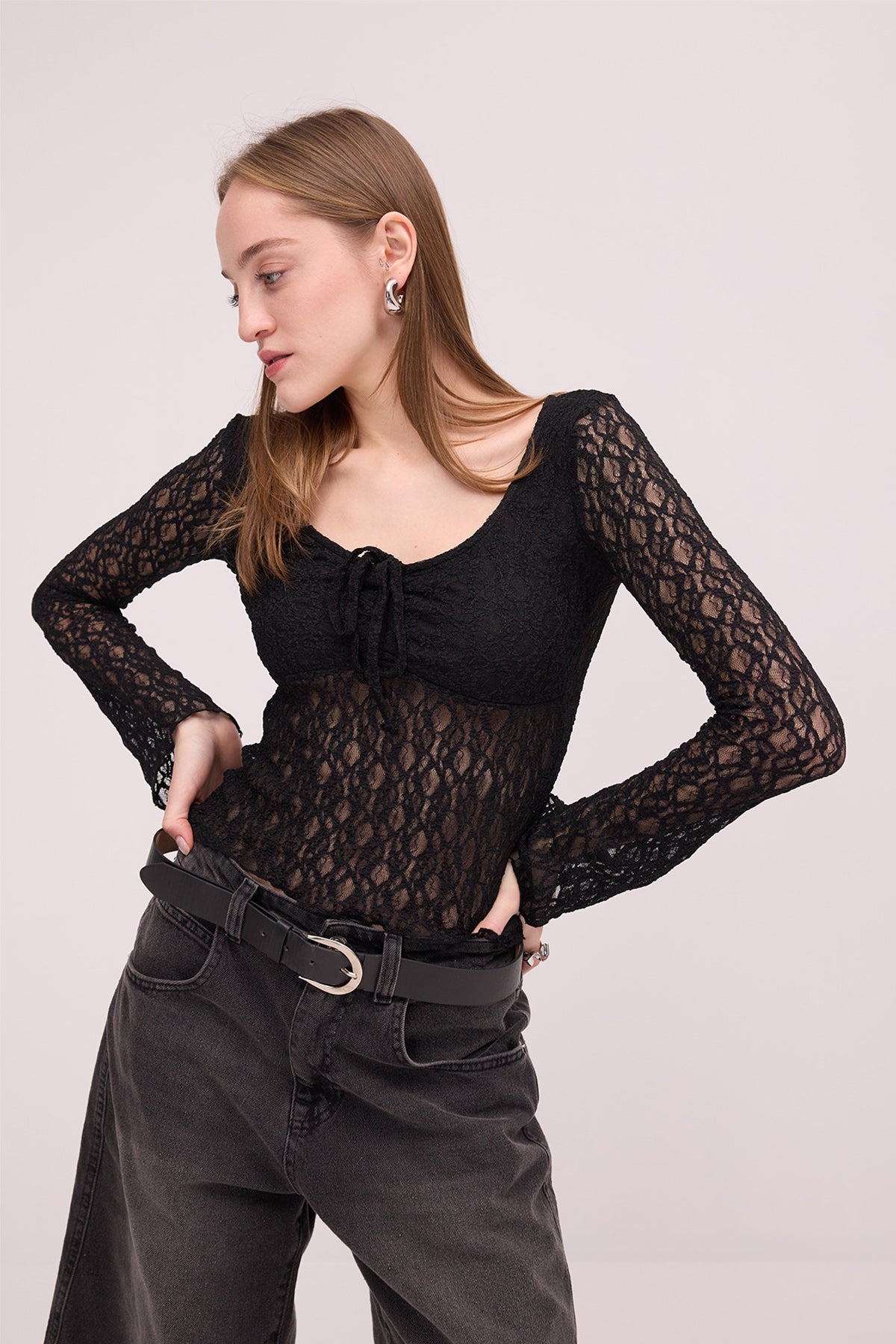 Black_Gathered-Front-Transparent-Blouse-addax