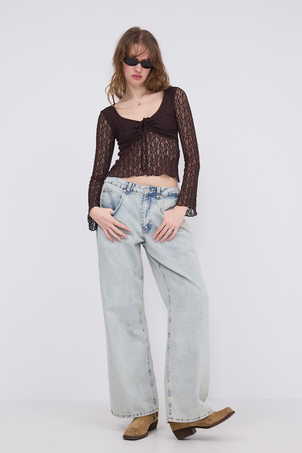 Brown_Gathered-Front-Transparent-Blouse-addax