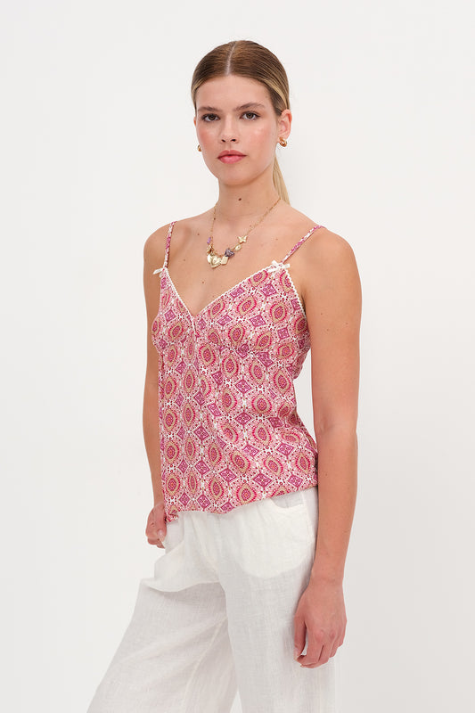 Fuchsia_Strappy-Patterned-Blouse-addax