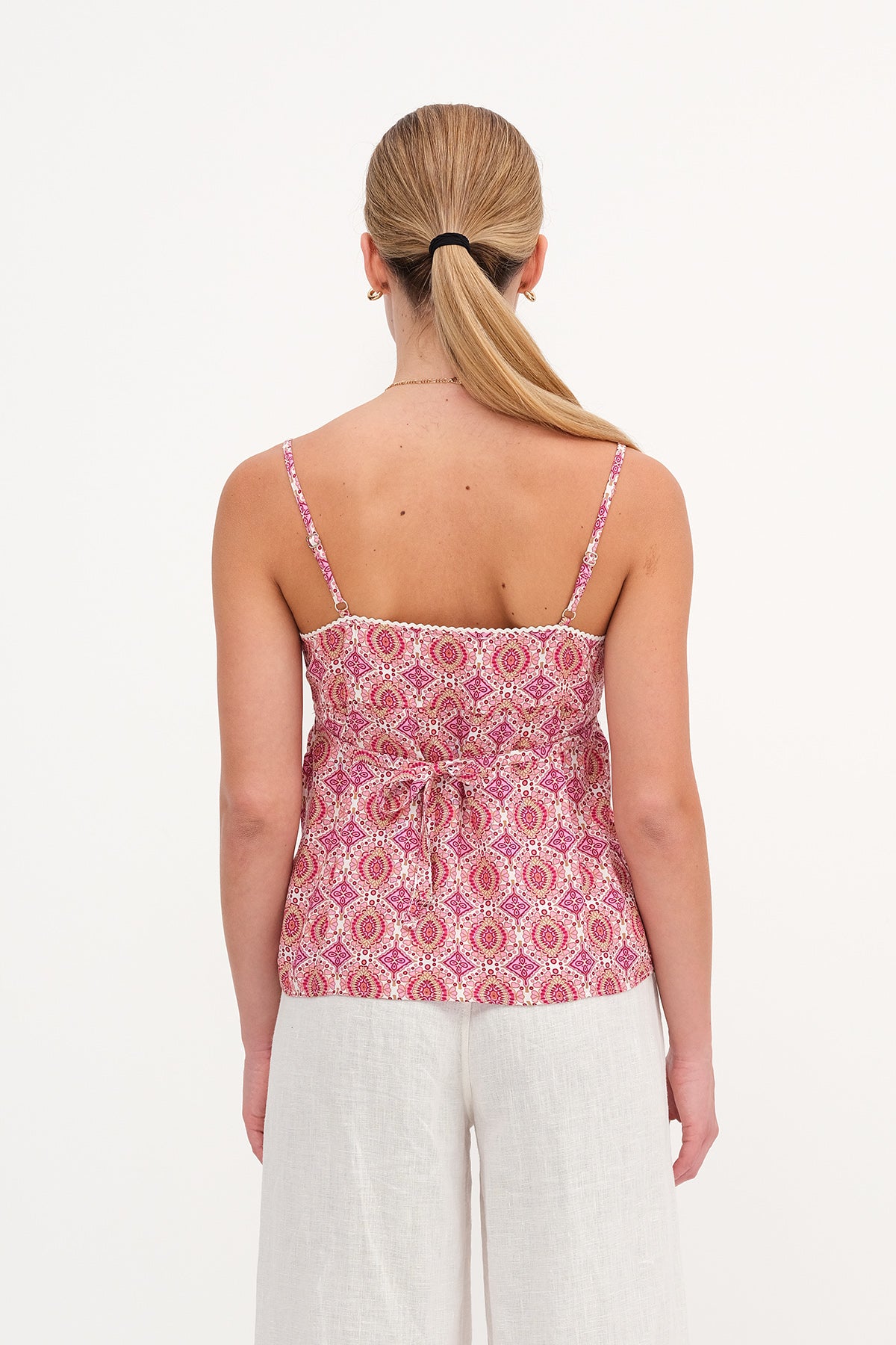 Fuchsia_Strappy-Patterned-Blouse-addax