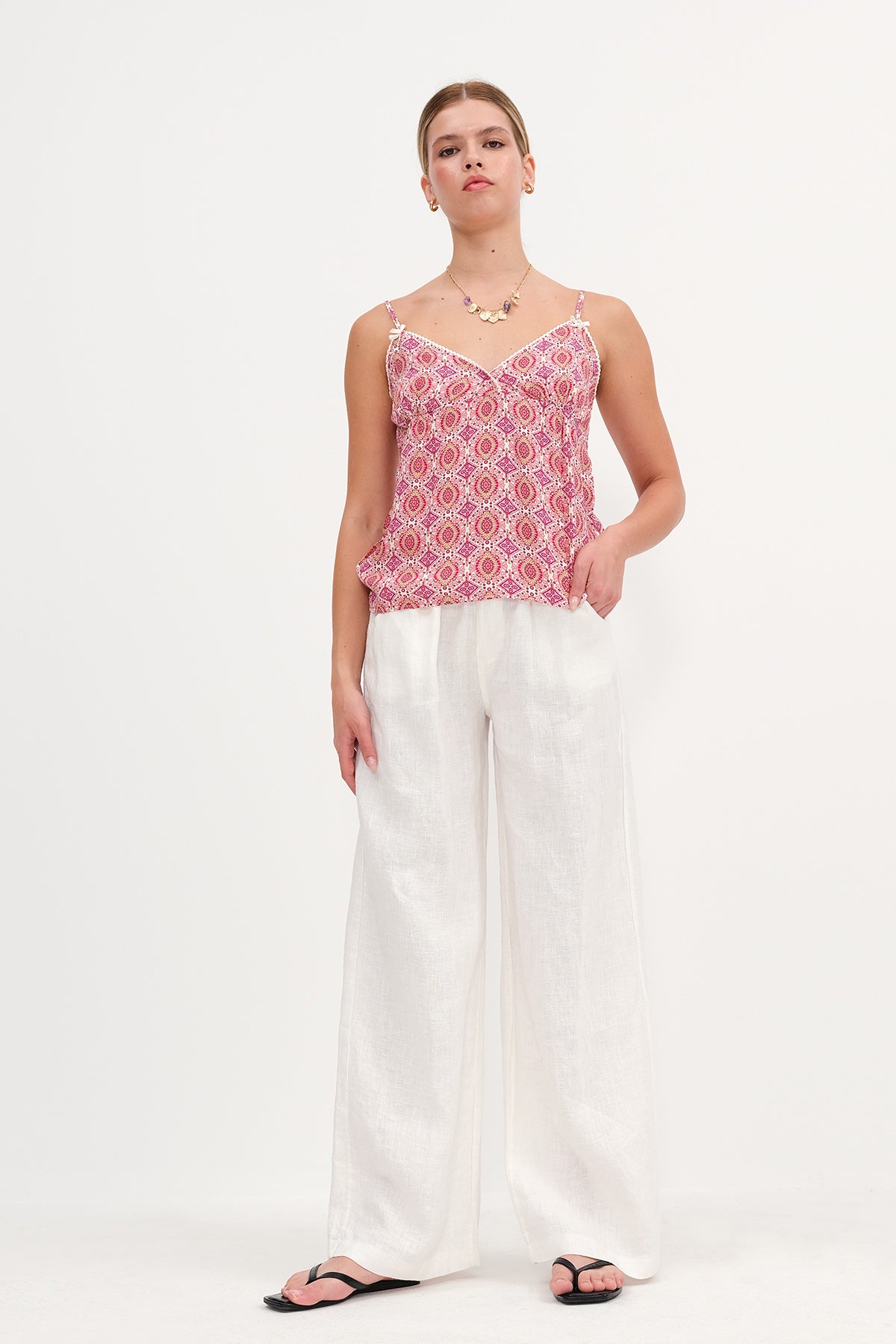 Fuchsia_Strappy-Patterned-Blouse-addax