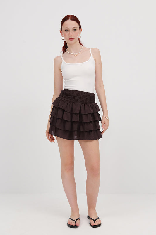 Soft-Brown_Frilled-Mini-Skirt-addax
