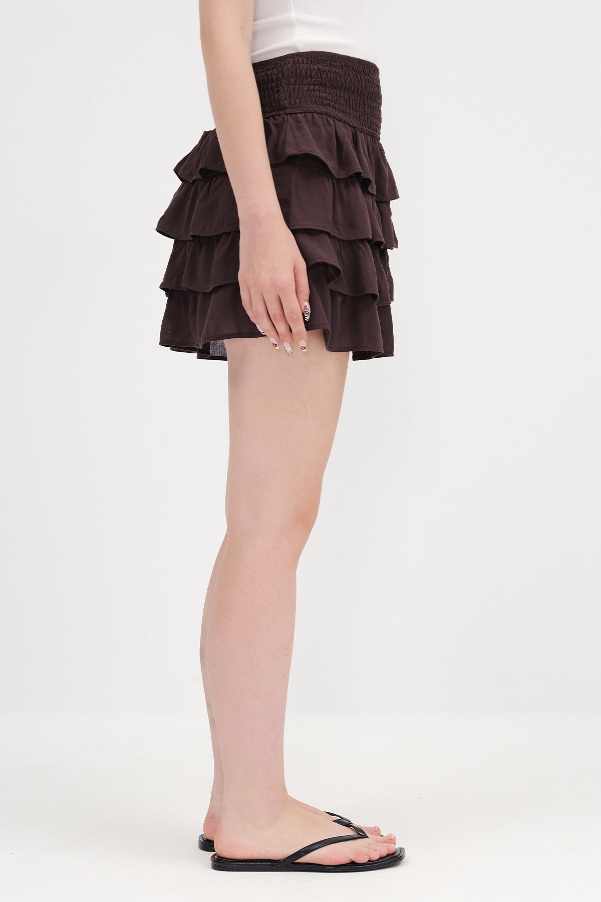 Soft-Brown_Frilled-Mini-Skirt-addax
