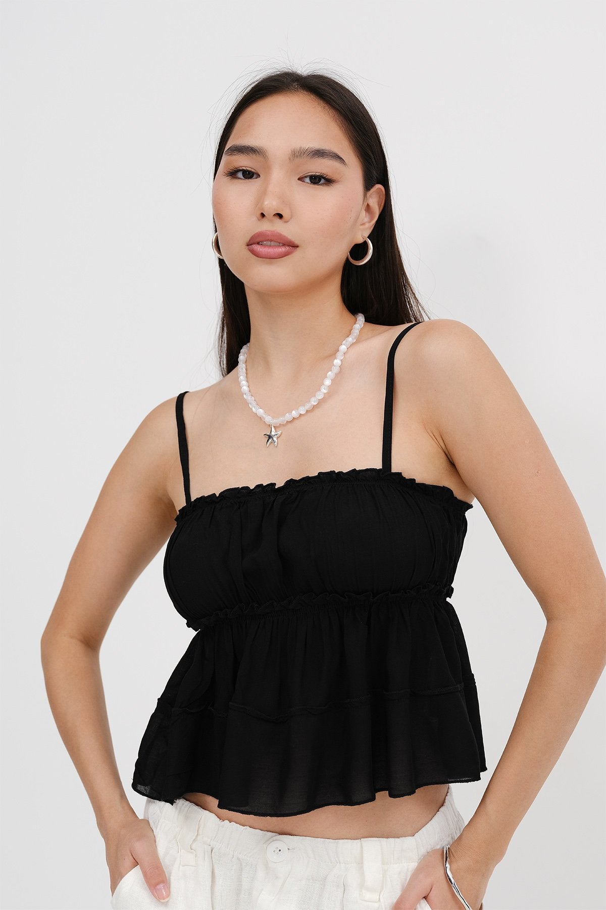 Black_Blouse-with-Gathered-Detail-addax