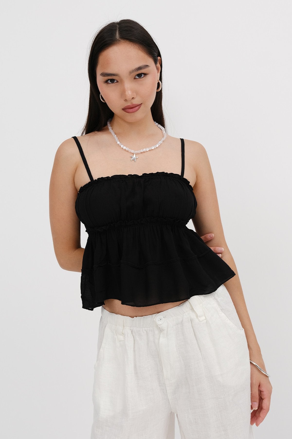 Black_Blouse-with-Gathered-Detail-addax