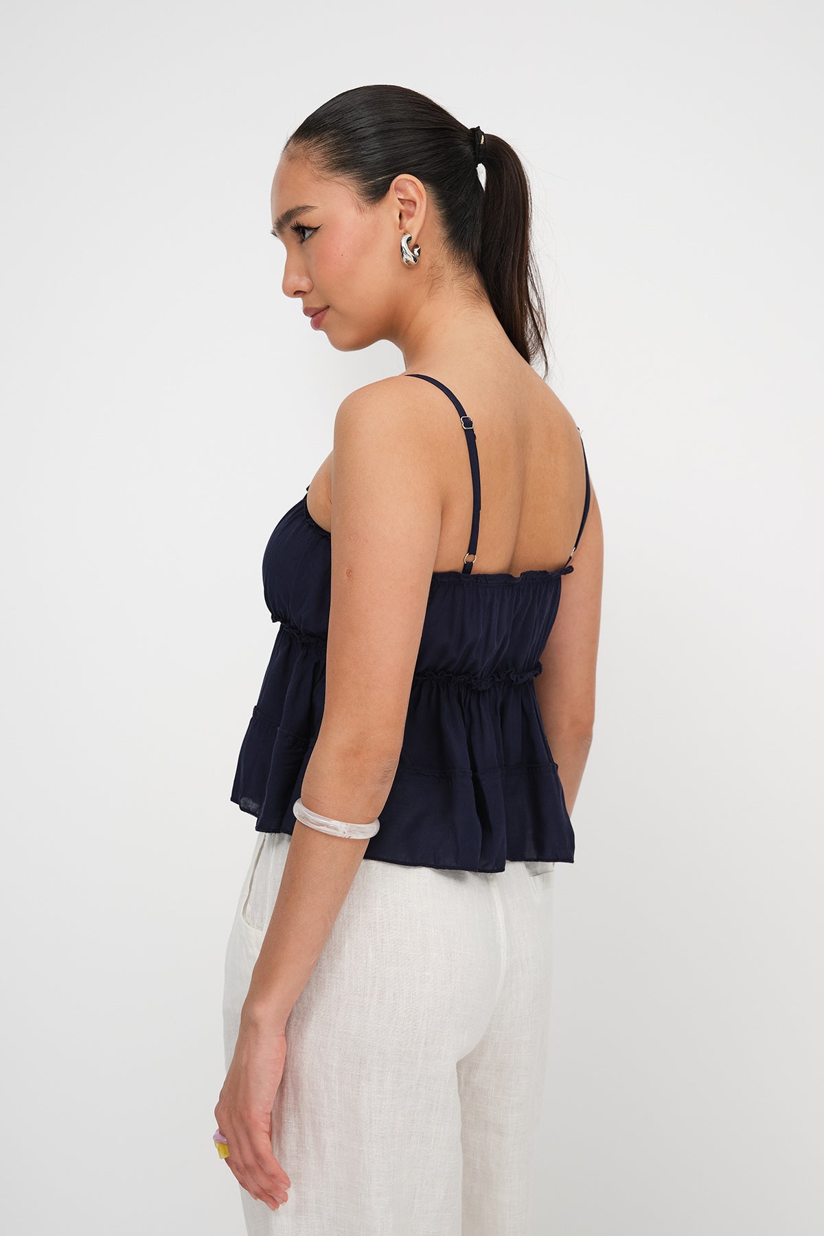 Night-Blue_Blouse-with-Gathered-Detail-addax