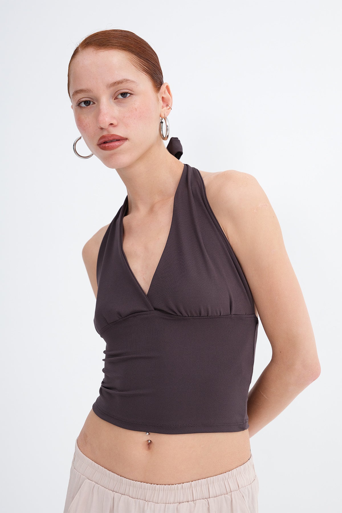 Soft-Brown_Halter-Neck-Crop-Blouse-addax