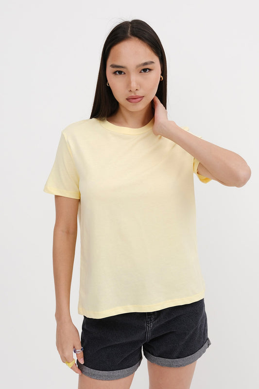 Yellow_Crew-Neck-Basic-T-shirt-addax