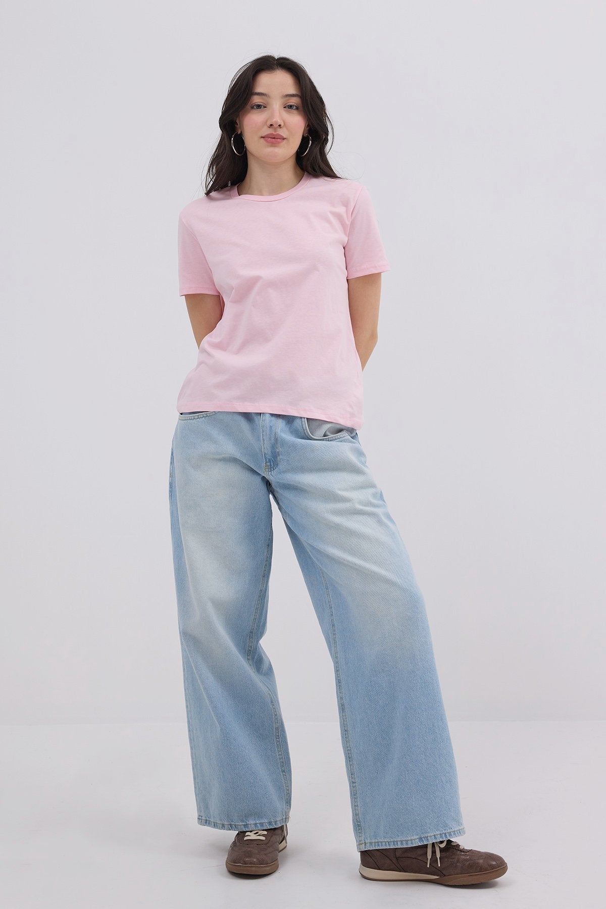 Pink_Crew-Neck-Basic-T-shirt-addax