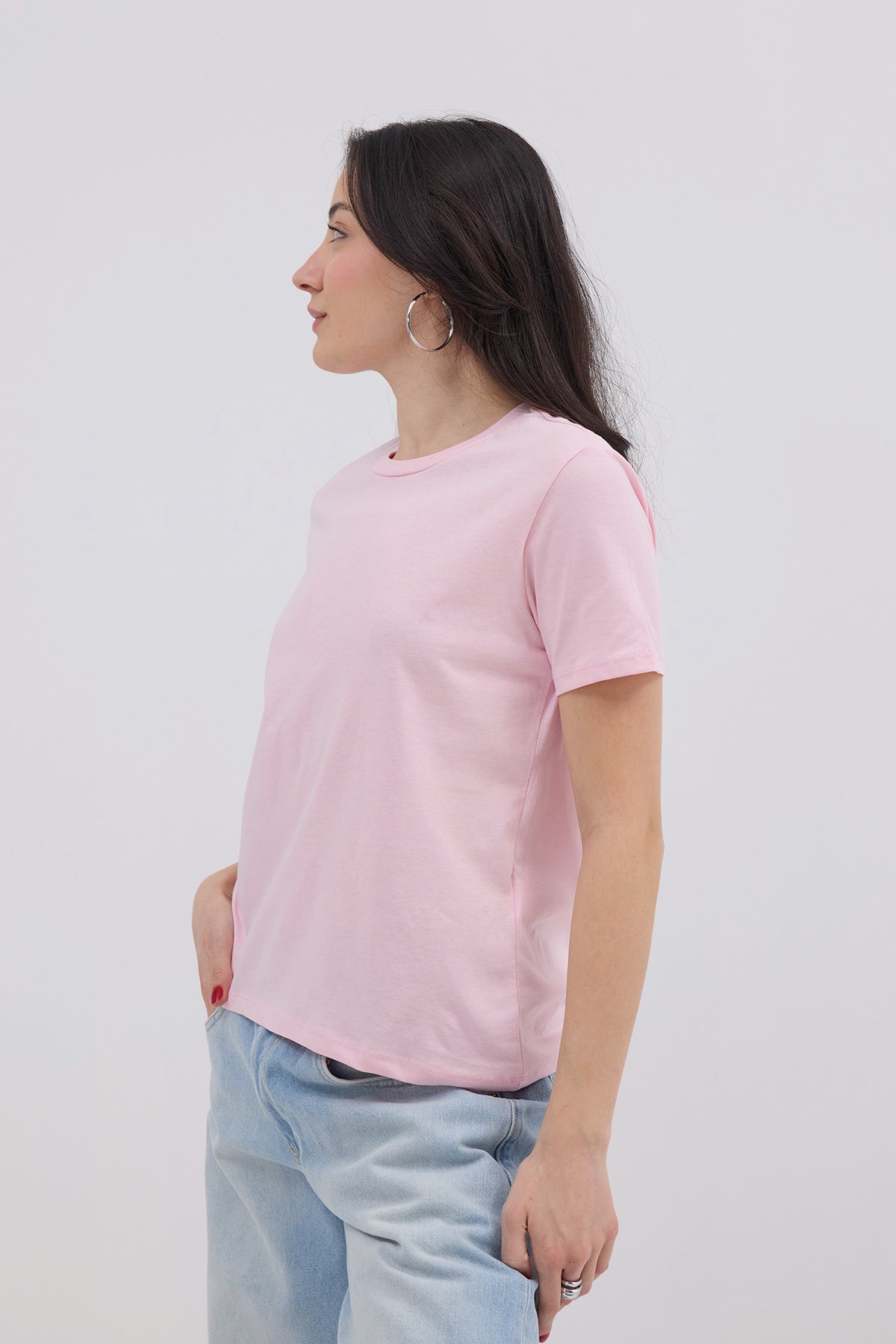 Pink_Crew-Neck-Basic-T-shirt-addax