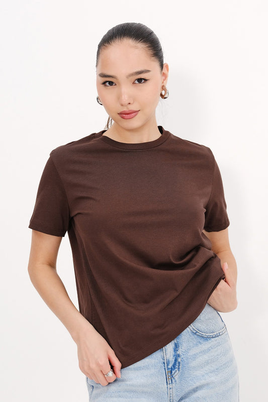 Brown_Crew-Neck-Basic-T-shirt-addax