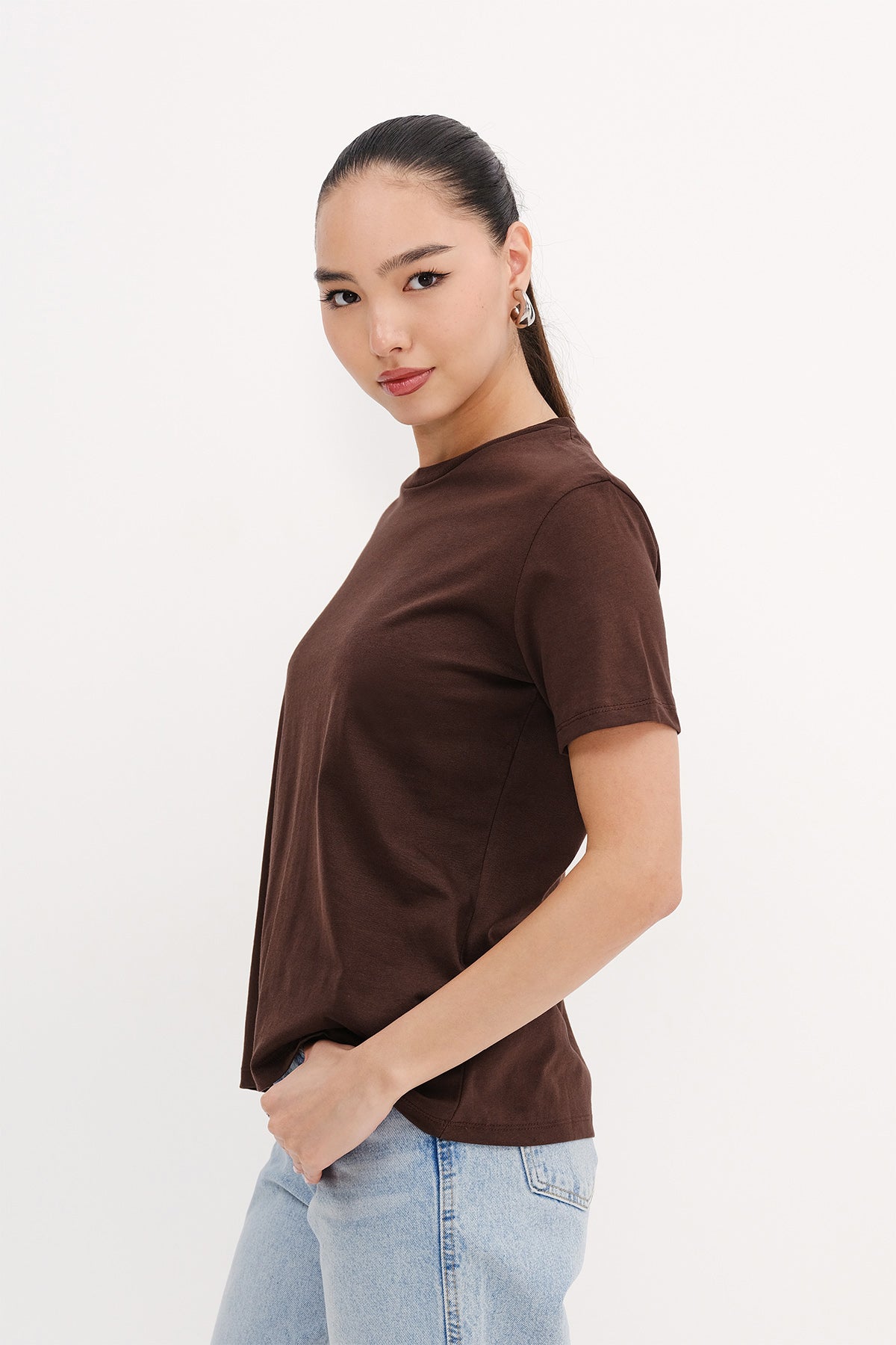 Brown_Crew-Neck-Basic-T-shirt-addax
