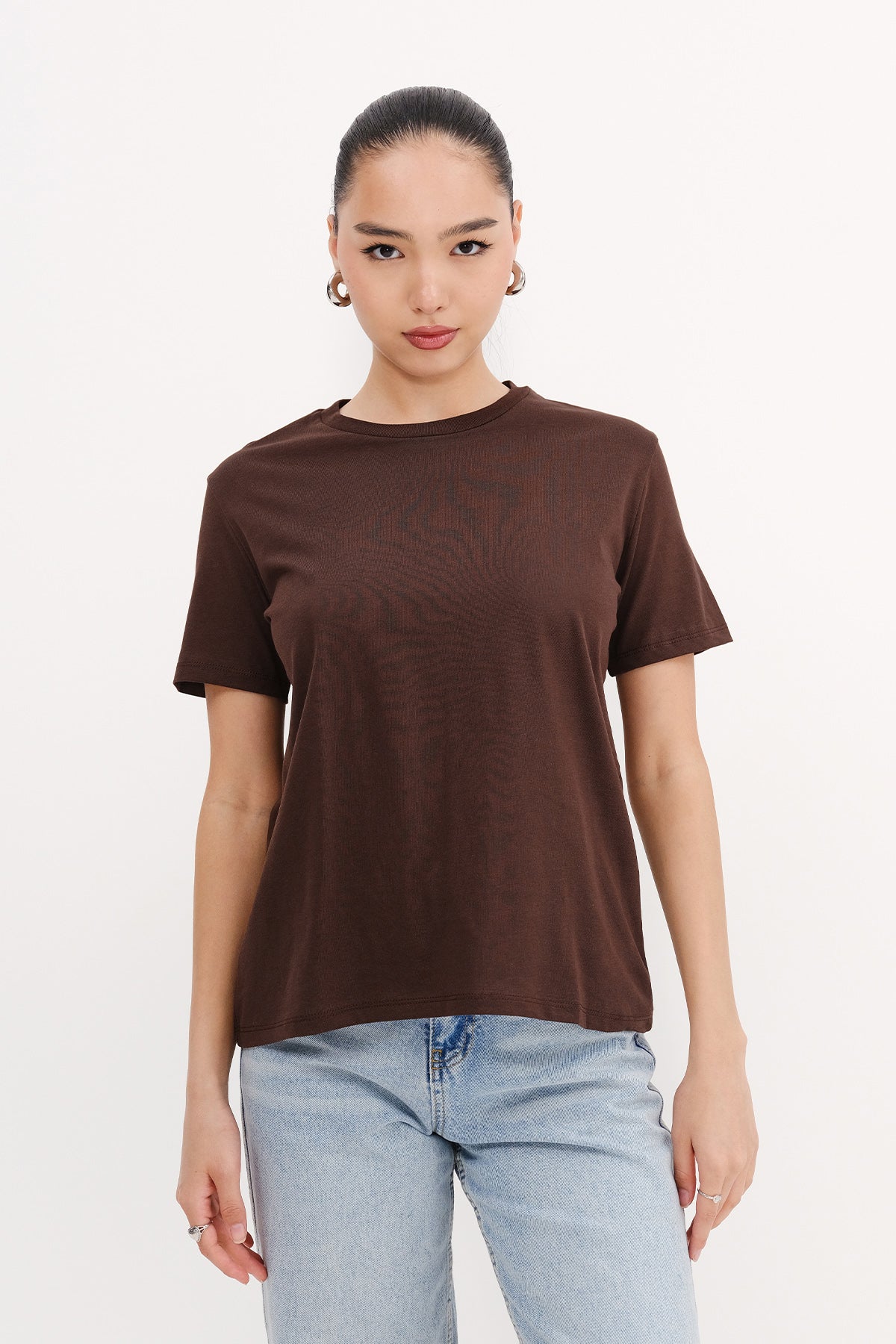 Brown_Crew-Neck-Basic-T-shirt-addax