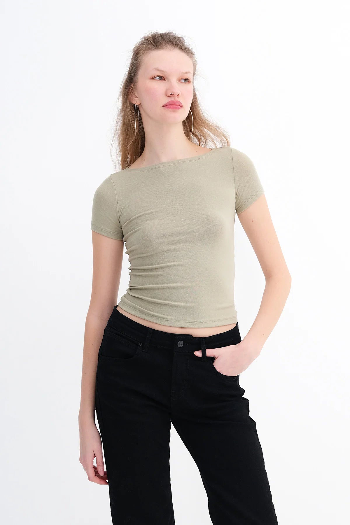 Khaki_Short-Sleeve-Modal-T-shirt-addax