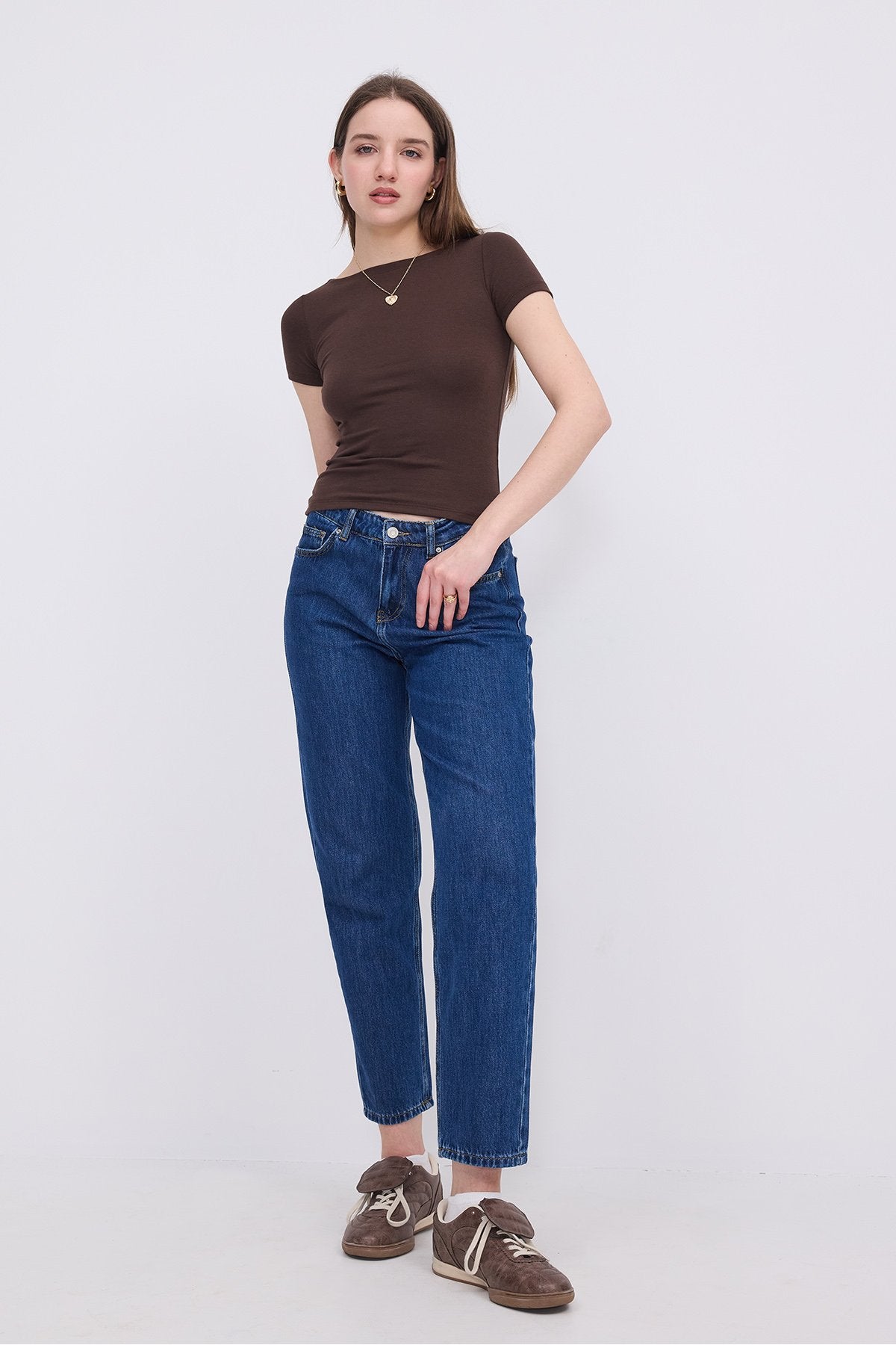 Brown_Short-Sleeve-Modal-T-shirt-addax