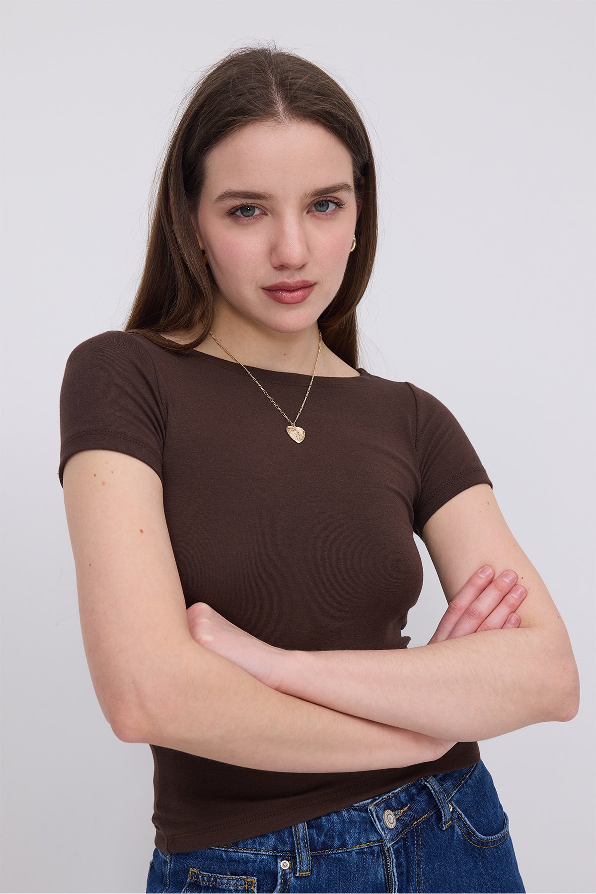 Brown_Short-Sleeve-Modal-T-shirt-addax