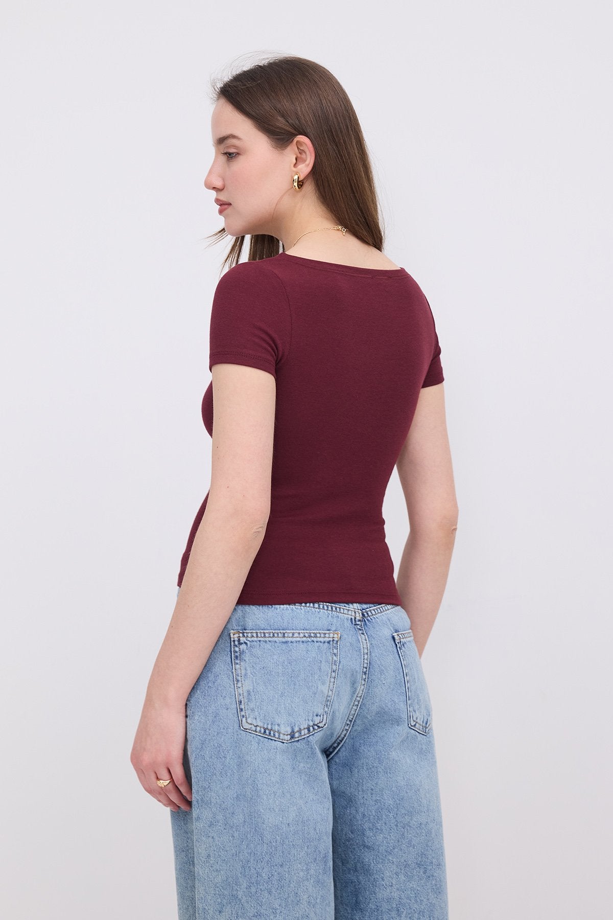 Burgundy_Short-Sleeve-Modal-T-shirt-addax
