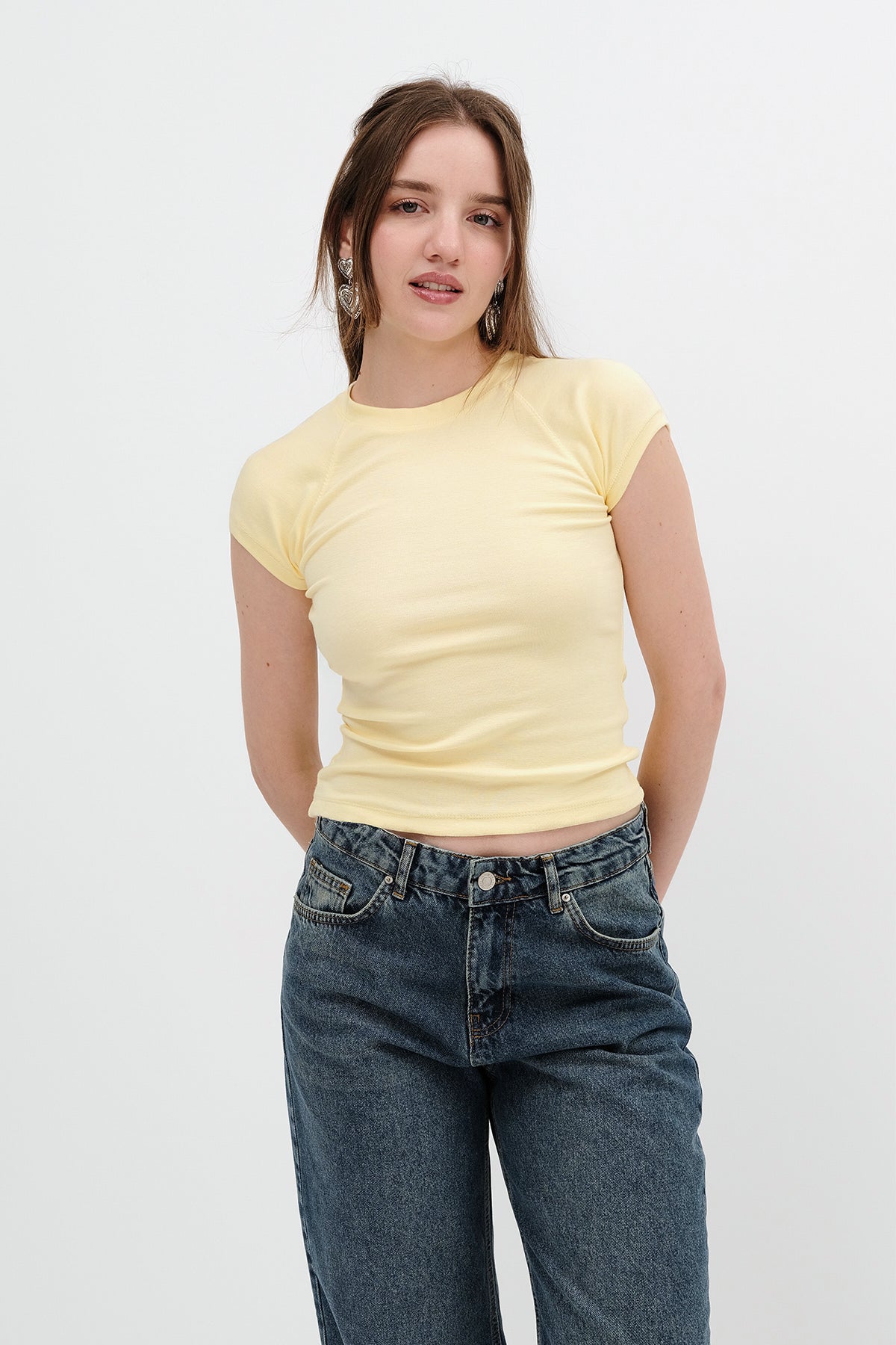 Yellow_Crew-Neck-Modal-T-Shirt-addax