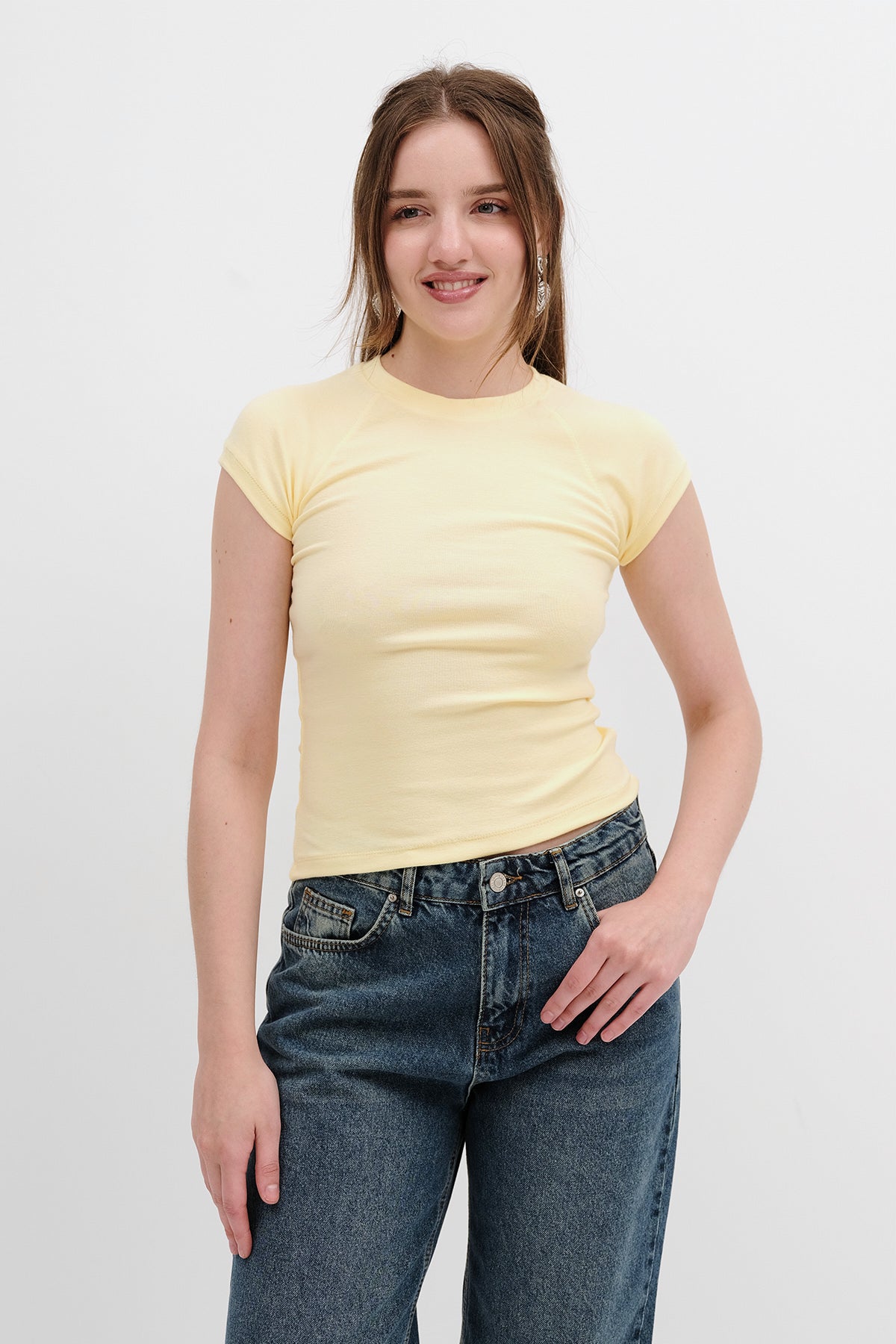 Yellow_Crew-Neck-Modal-T-Shirt-addax