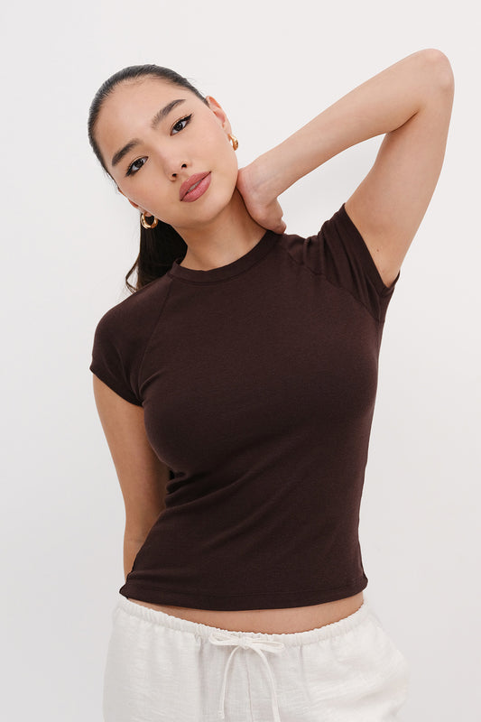 Brown_Crew-Neck-Modal-T-Shirt-addax