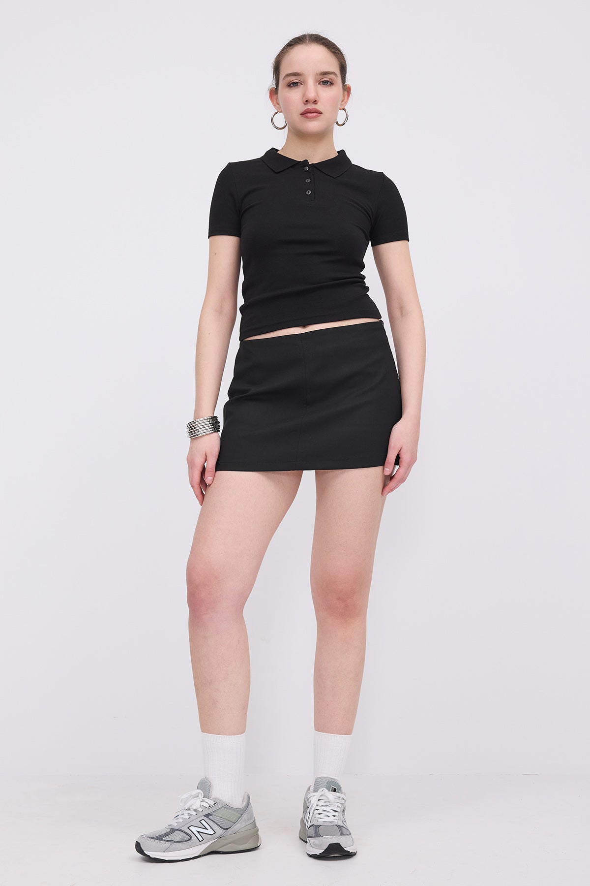 Black_Polo-Neck-Modal-T-shirt-addax