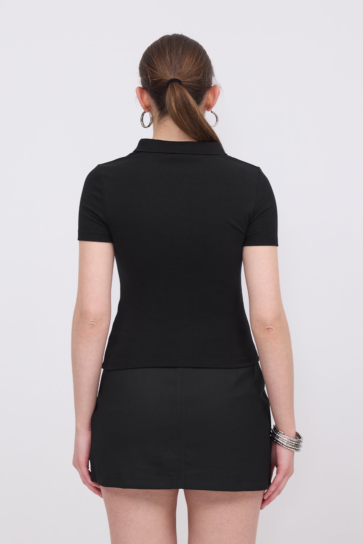 Black_Polo-Neck-Modal-T-shirt-addax