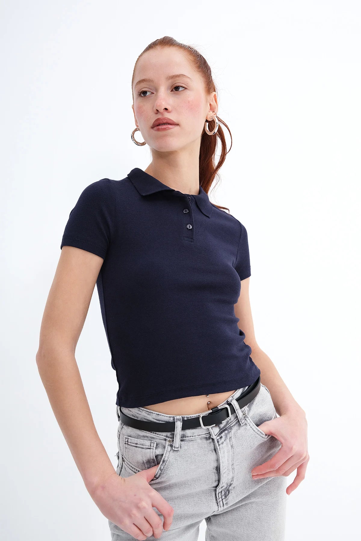 Night-Blue_Polo-Neck-Modal-T-shirt-addax