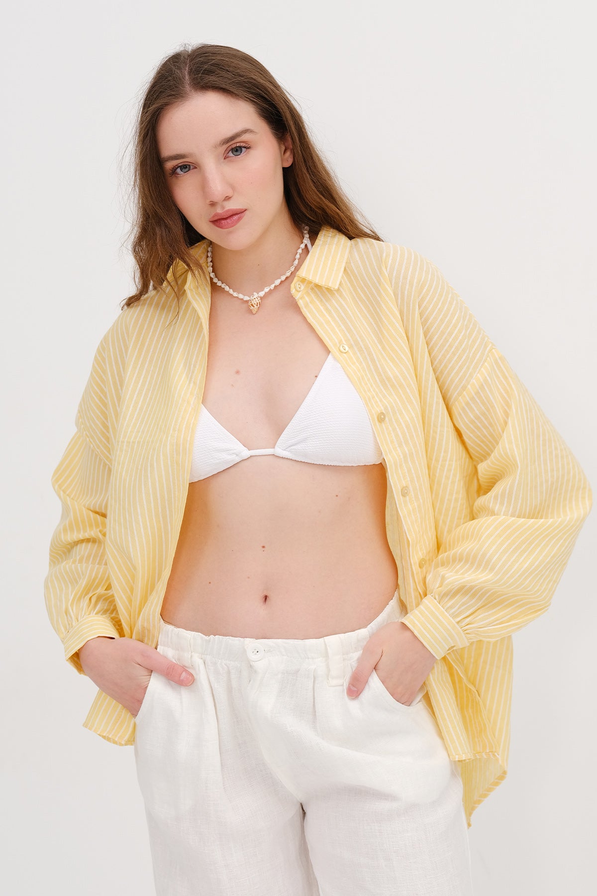 Yellow_Oversize-Striped-Shirt-addax