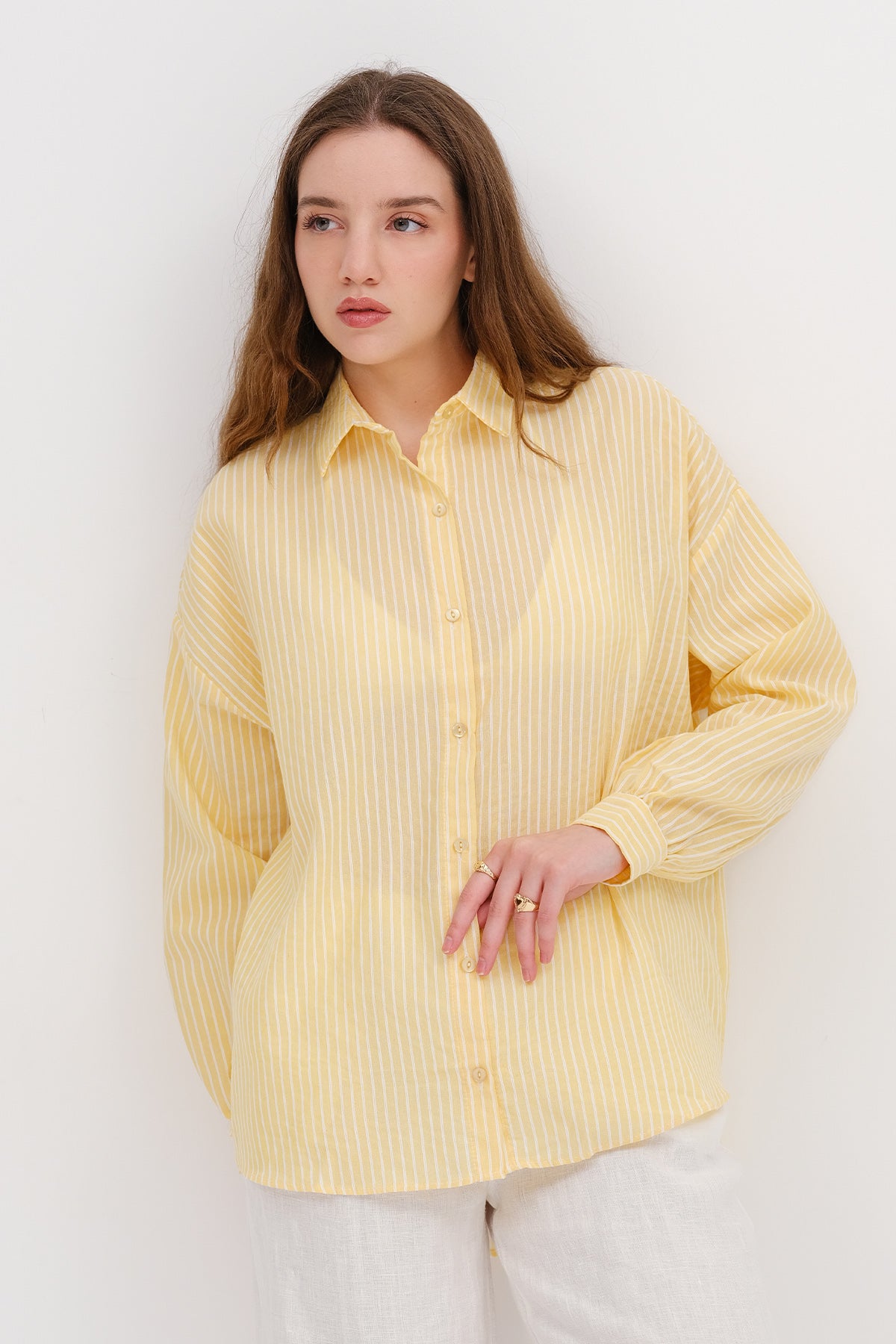 Yellow_Oversize-Striped-Shirt-addax