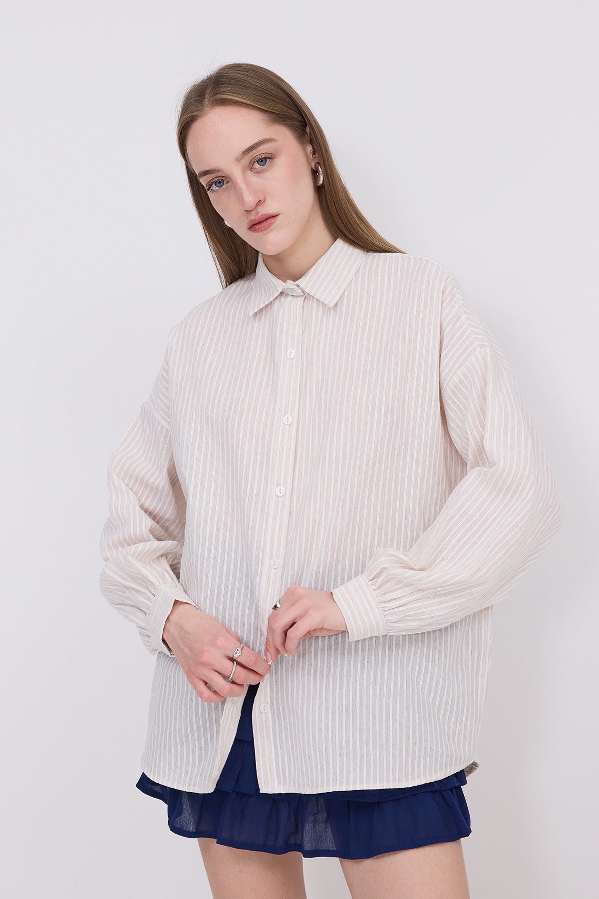 Stone_Oversize-Striped-Shirt-addax