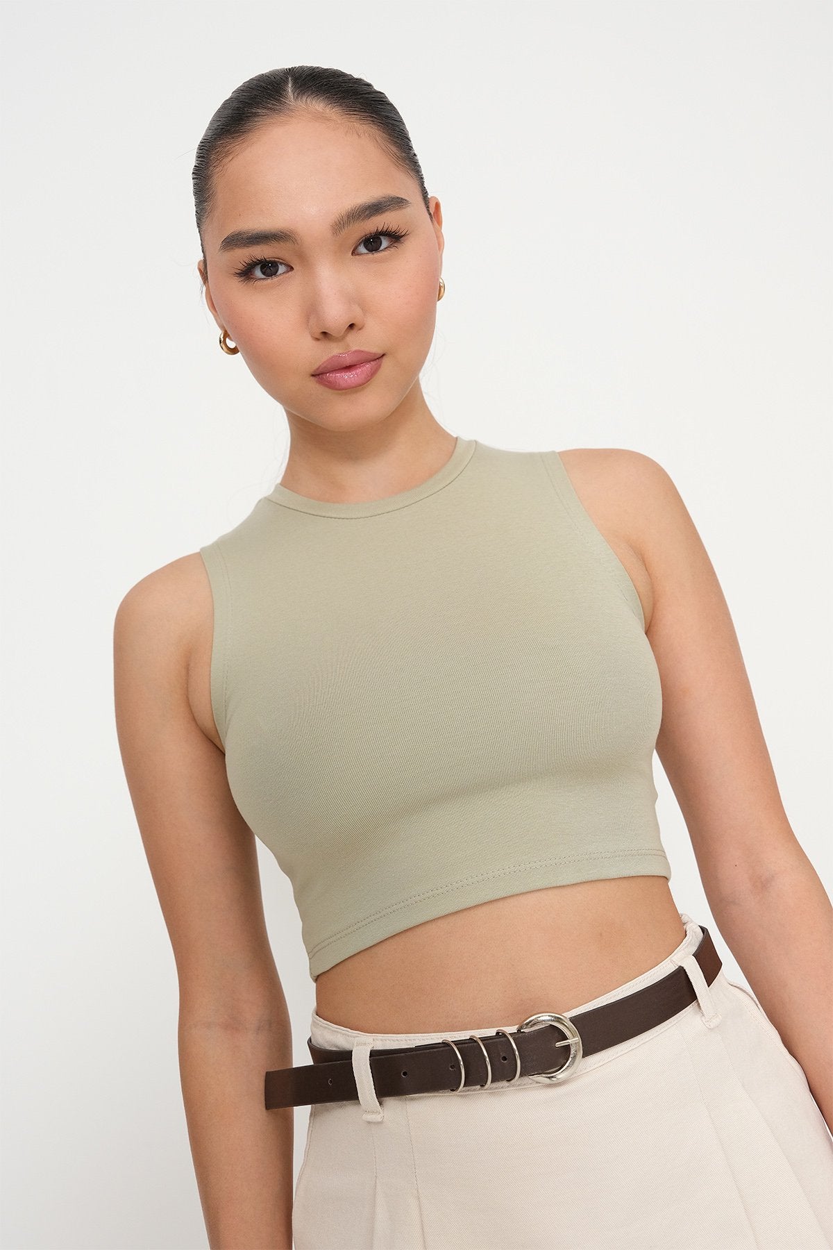 Khaki_Crew-Neck-Crop-Tank-Top-addax