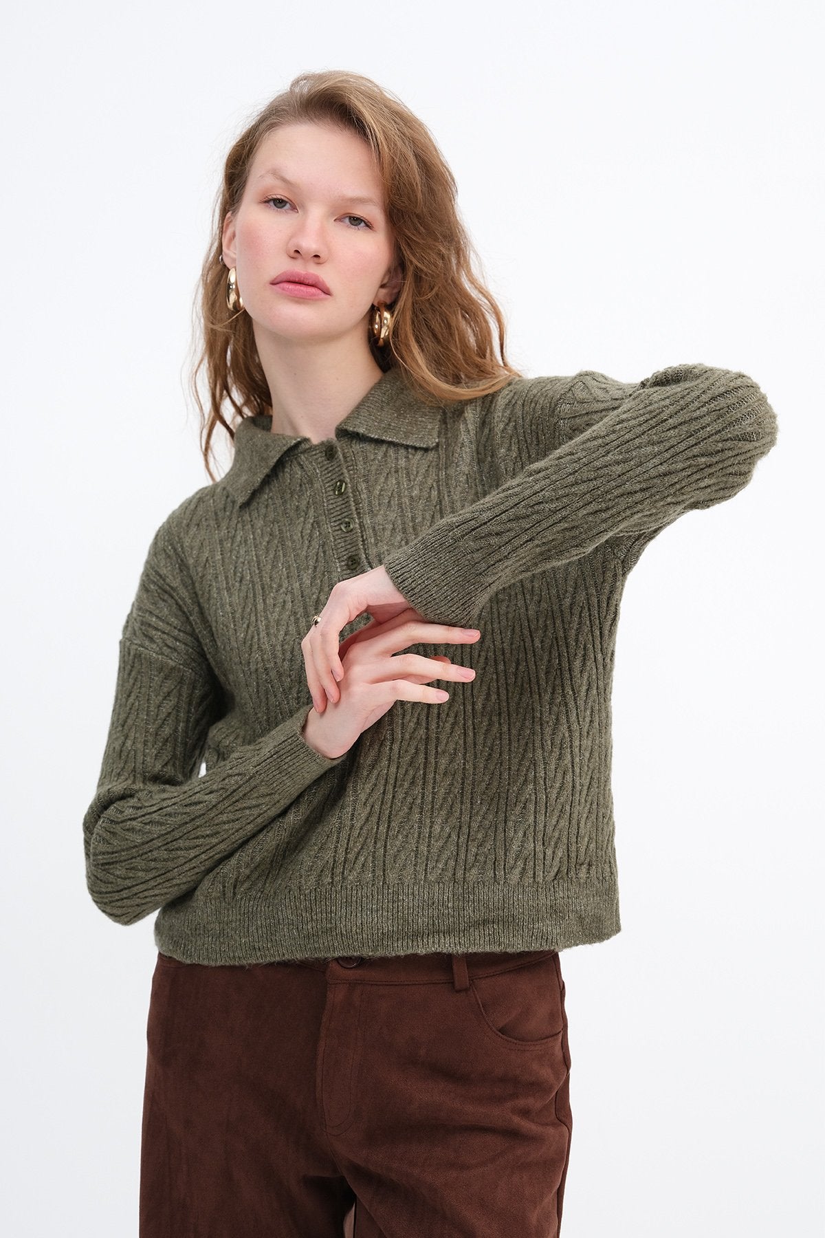 Khaki_Button-Detail-Knit-Sweater-addax