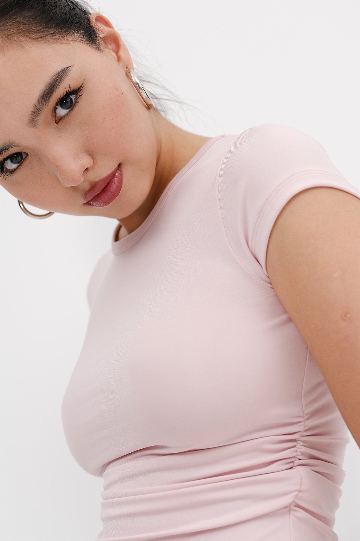 Side Pleated T-shirt