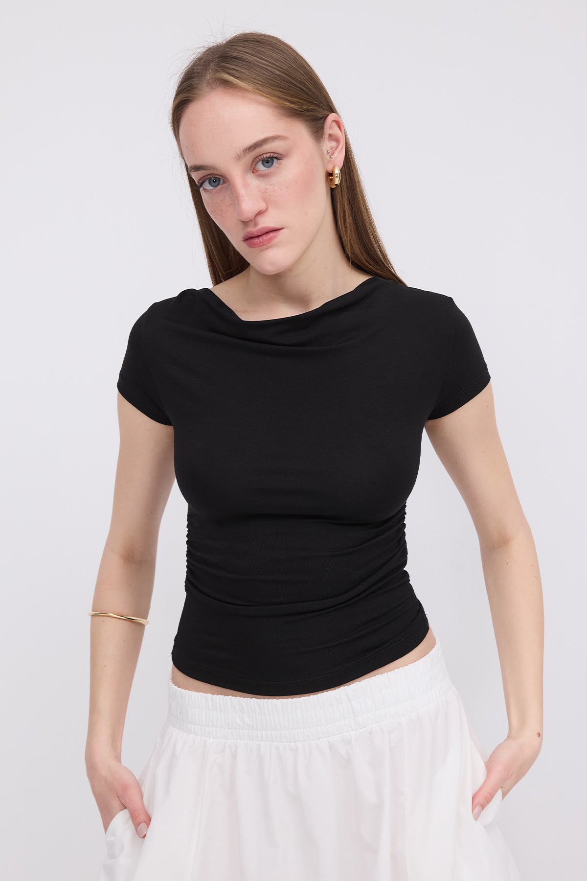 Black_Ruched-Side-T-Shirt-addax