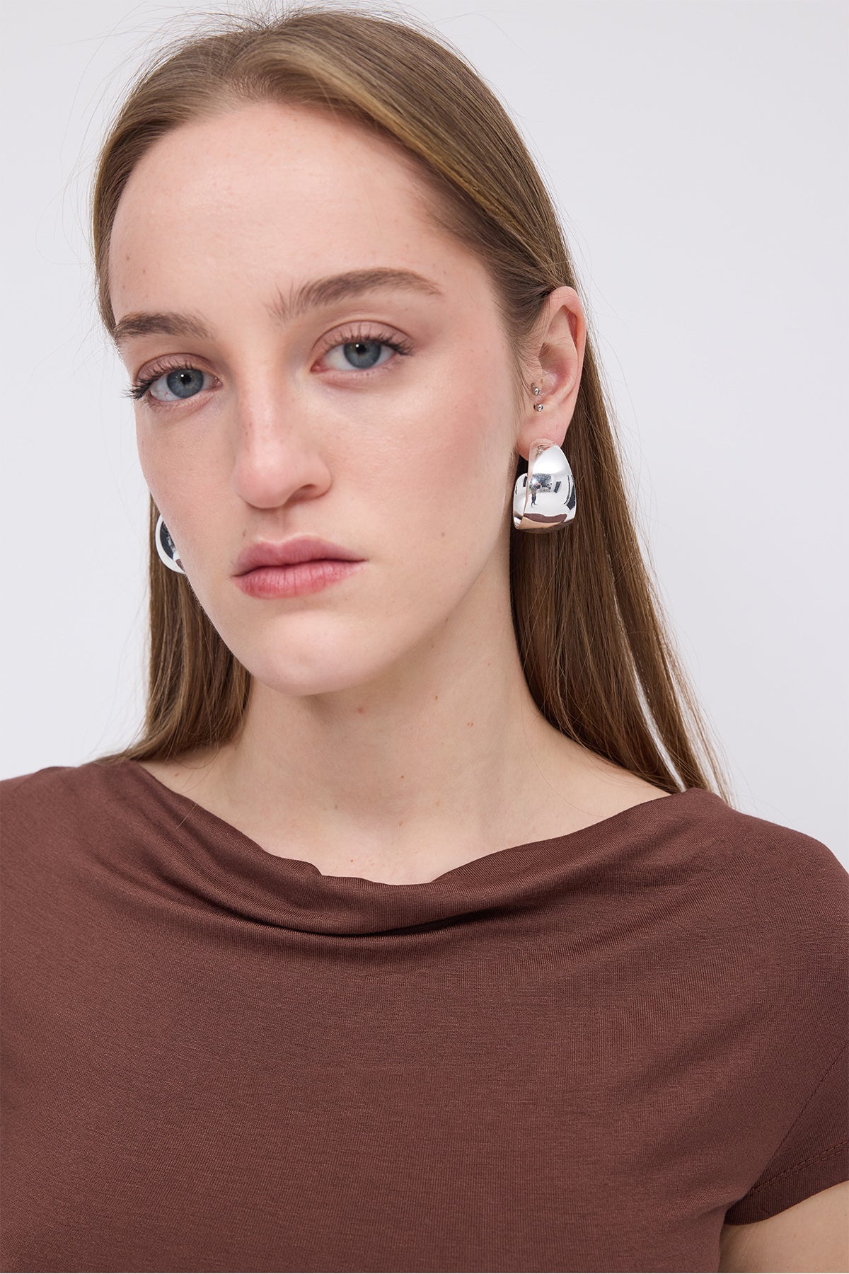 Brown_Ruched-Side-T-Shirt-addax