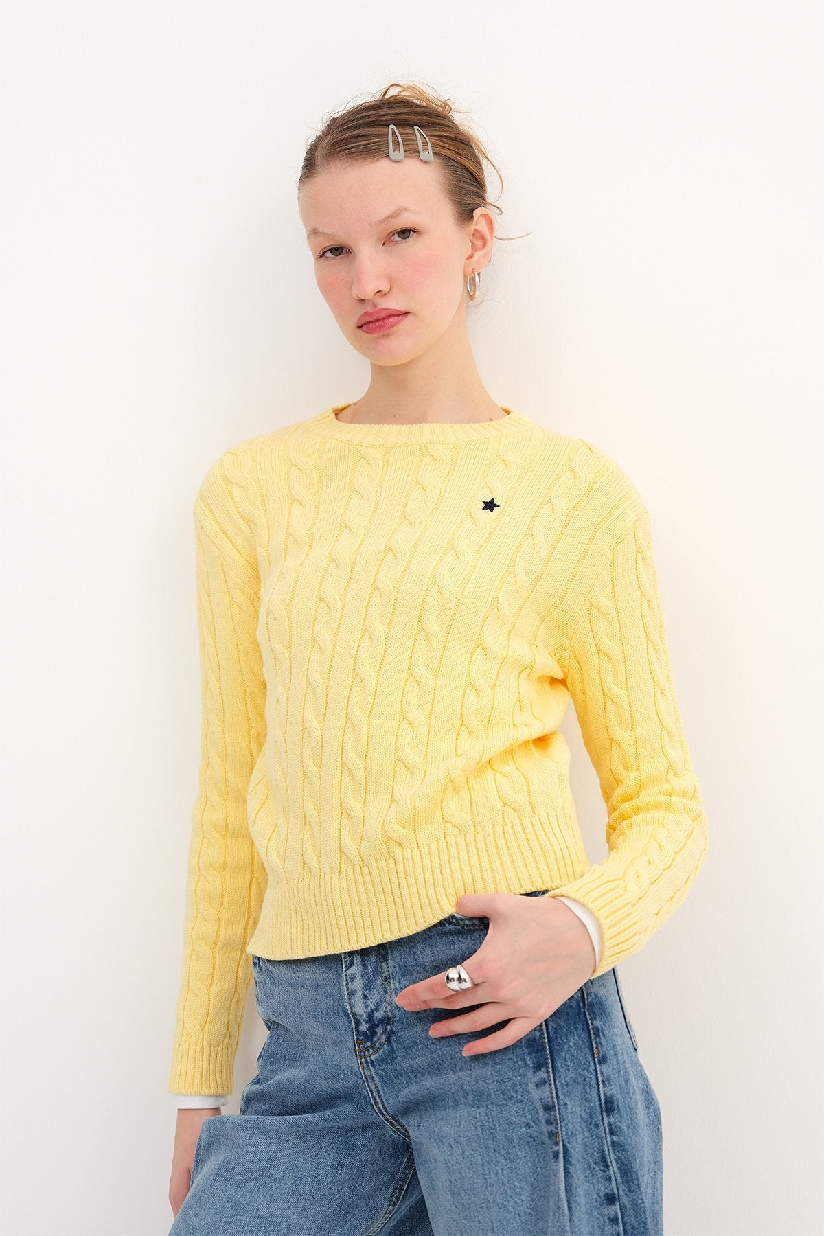 Light-Yellow_Crew-Neck-Cable-Knit-Sweater-addax